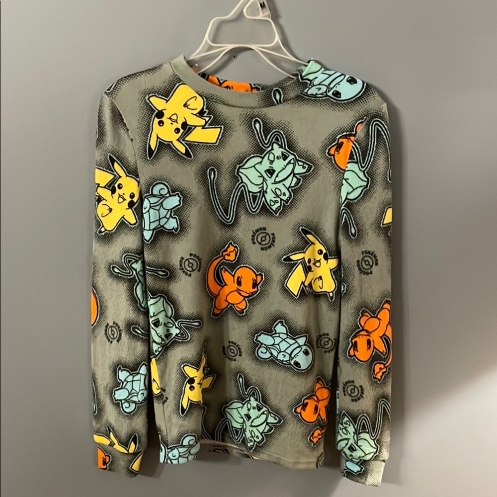 Pokemon Yellow and Orange Long Sleeve Tee Floral Design